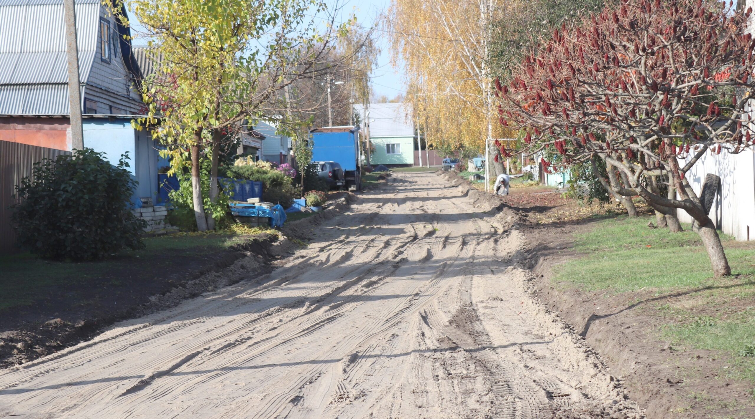 В Севске ремонтируют участок дороги по переулку Гвардейскому